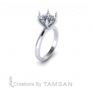 Round Solitaire Engagement Ring 2.6Ctw