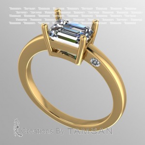 Emerald Solitaire Engagement Ring 0.82
