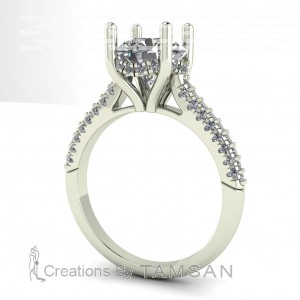 Hidden Halo Engagement Ring 1.90Ctw