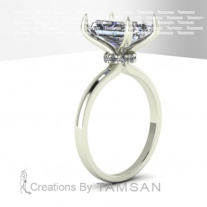 Radiant Hidden Halo Engagement Ring 3.60Ctw