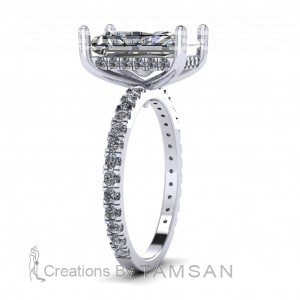 Radiant Hidden Halo Engagement Ring 5.45Ctw