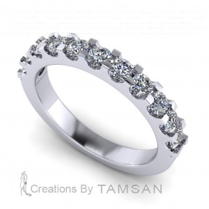 Diamond Round Cut Anniversary Ring 0.45Ctw