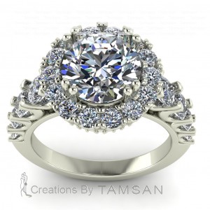 Halo Engagement Ring 5.25Ctw