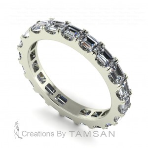Diamond Emerald Eternity Ring 1.25Ctw