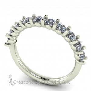 Diamond Round Cut Anniversary Ring 0.85Ctw