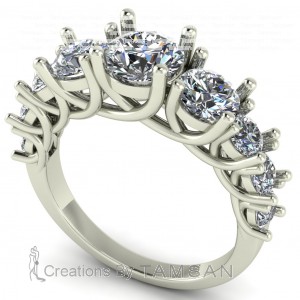 Trellis Side Stone Engagement Ring 2.70Ctw