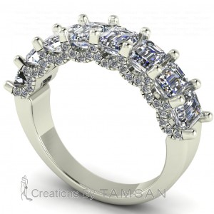 Diamond Emerald Anniversary Ring 2.85Ctw