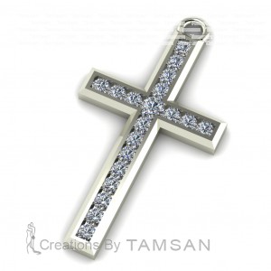 Diamond Cross Pendant 0.54Ctw 