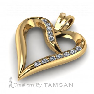 Diamond Heart Pendant 0.36Ctw