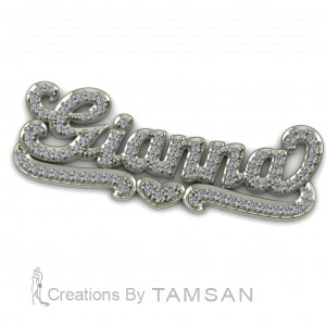 Diamond Nameplate Pendant 0.81Ctw