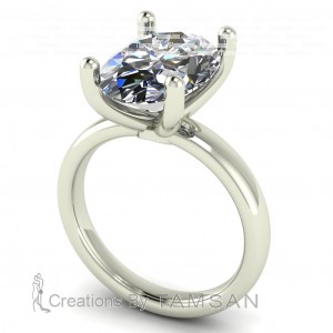 Oval Solitaire Engagement Ring 3.25Ctw