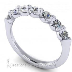 Diamond Round Cut Anniversary Ring 0.55Ctw