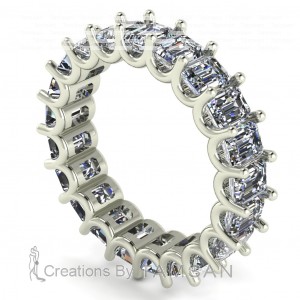 Diamond Emerald Eternity Ring 5.15Ctw