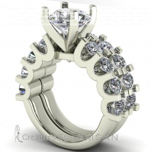 U Prong Diamond Bridal Set 6.10Ctw