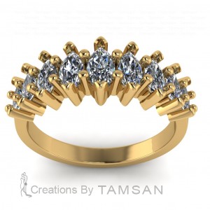 Diamond Marquise Anniversary Ring 0.75Ctw