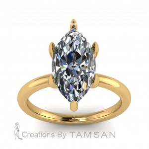 Marquise Solitaire Engagement Ring with Cross Gallery 2.60Ctw