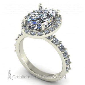 Oval Halo Engagement Ring 4.80Ctw