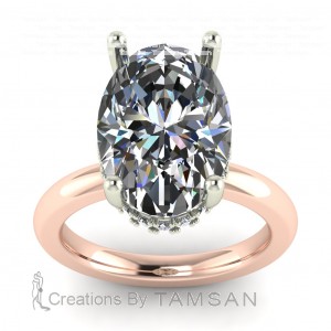 Oval Hidden Halo Engagement Ring 3.20Ctw