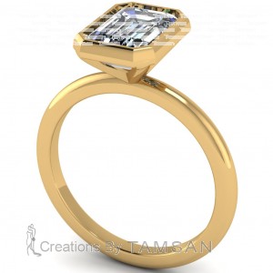 Emerald Bezel Solitaire Engagement Ring 1.90Ctw