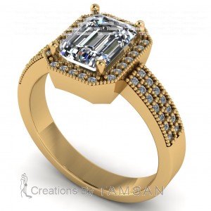 Emerald Halo Engagement Ring 1.95Ctw