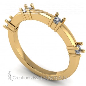 Diamond Round Cut Anniversary Ring 0.12Ctw