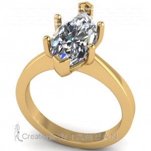 Marquise Solitaire Flush Style Engagement Ring 2.65Ctw