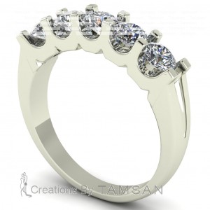 Diamond Round Cut Anniversary Ring 1.25Ctw