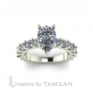 Pear Hidden Halo Engagement Ring 2.25Ctw