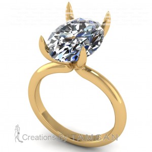 Oval Claw Prong Solitaire Engagement Ring 3.75Ctw
