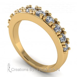 Diamond Round Cut Anniversary Ring 0.75Ctw