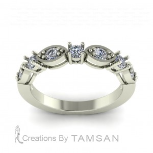 Diamond Round Cut Anniversary Ring 0.35Ctw