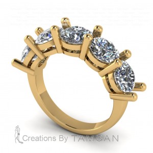 Diamond Round Cut Anniversary Ring 2.90Ctw