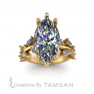 Marquise Tree Branch Engagement Ring