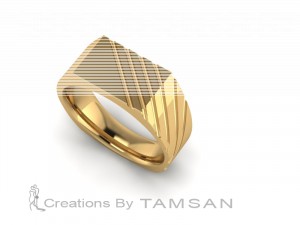 Men's Rectangle Ring with Cuts