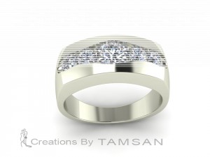 Wedding Band with 5 stone