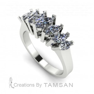 Diamond Marquise Anniversary Ring 0.60Ctw