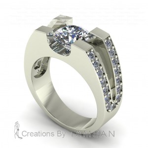 U Channel Men's Ring