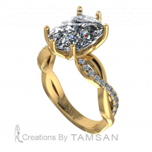 Tulip Twist Engagement Ring