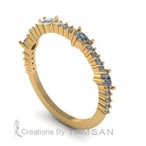 Pear and Round Anniversary Ring