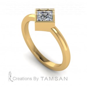 Princess Bezel Solitaire Engagement Ring