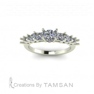 Side Stone Engagement Ring 1.50Ctw