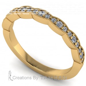 Diamond Round Cut Anniversary Ring with Milgrain 0.25Ctw