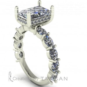 Hidden Halo Engagement Ring 2.85Ctw