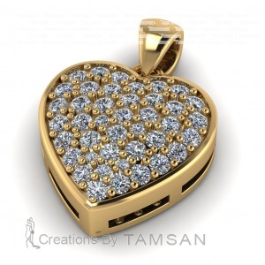 Diamond Heart Pendant 0.57Ctw