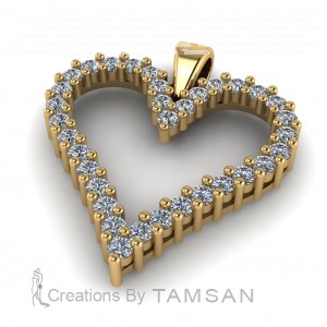 Diamond Heart Pendant 1.18Ctw