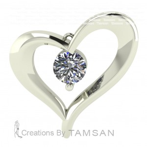 Diamond Heart Pendant 1.08Ctw