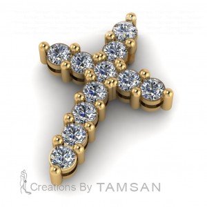 Diamond Cross Pendant 0.54Ctw 