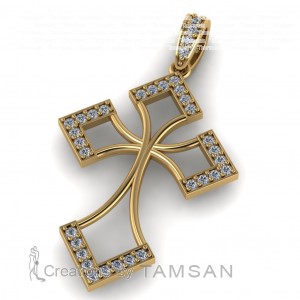 Diamond Cross Pendant 0.40Ctw