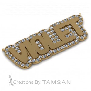 Diamond Nameplate Pendant 0.47Ctw