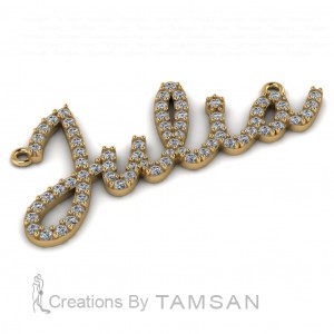 Diamond Nameplate Pendant 0.89Ctw